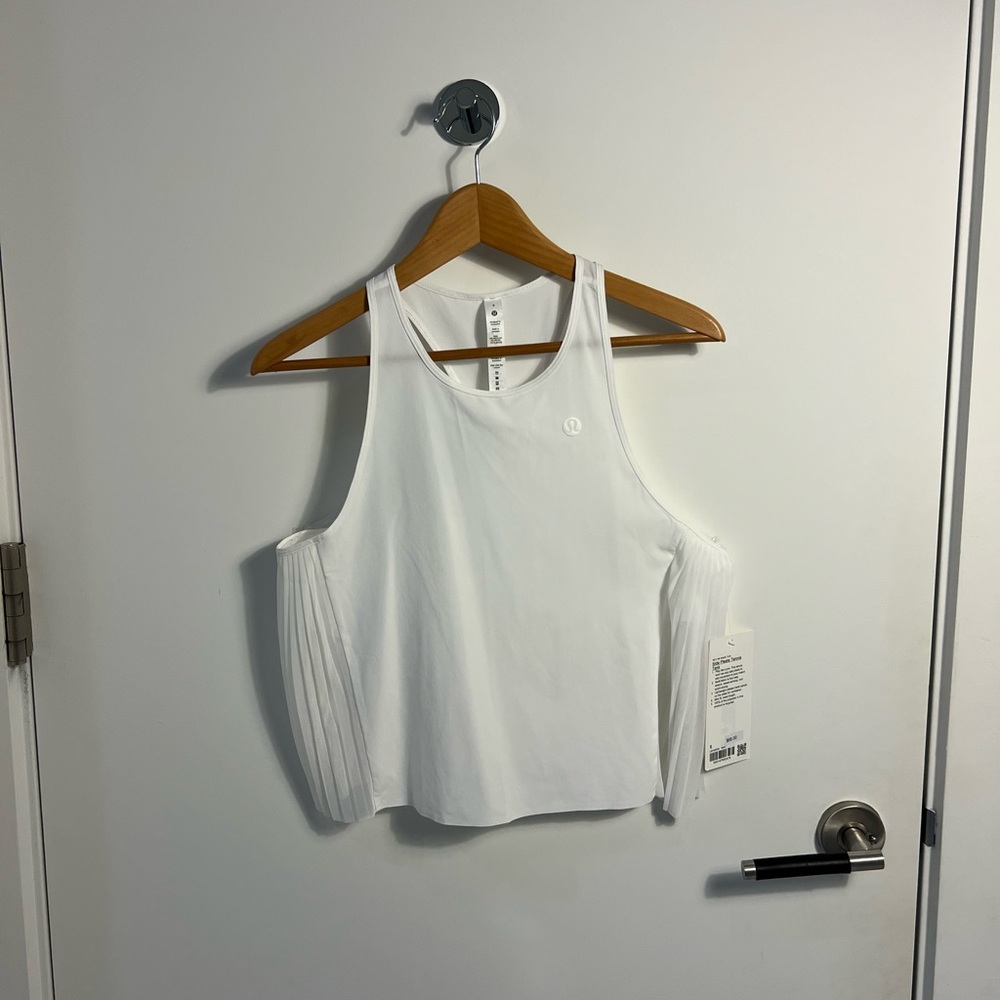 Lululemon Side pleats tennis tank in white Lululemon